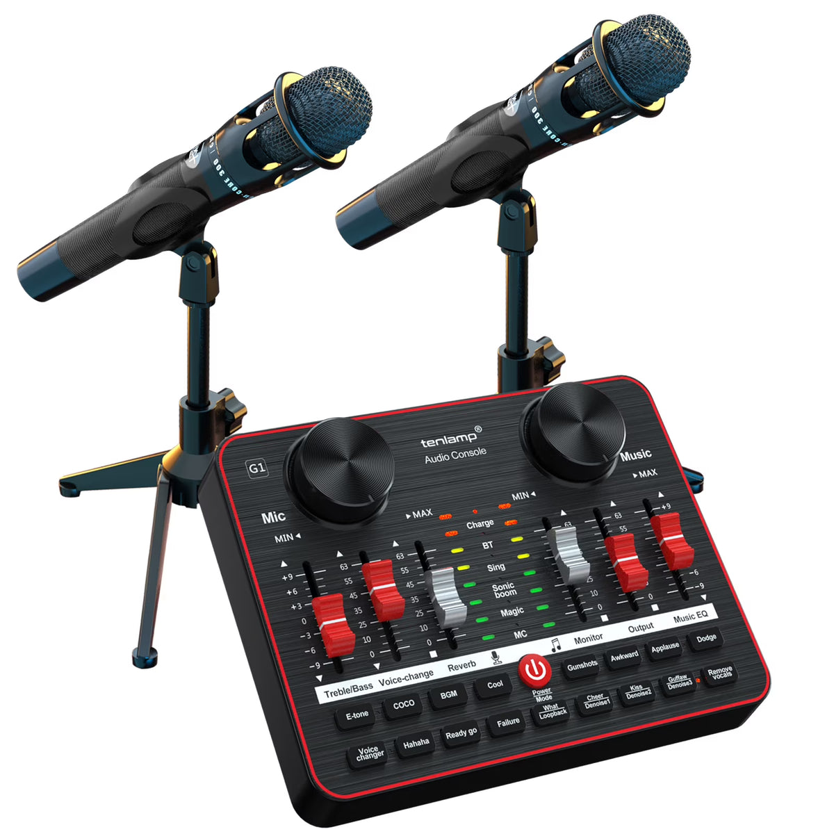 Podcast Equipment Bundle with Two Studio Condenser Microphones and Audio Interface Sound Board X558956