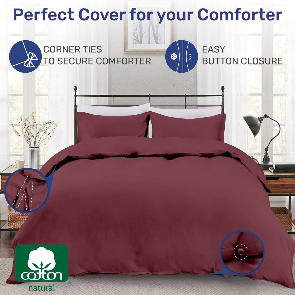 Indigo Navy Blue 100% Sateen Cotton Duvet Cover Set Queen/Full L239