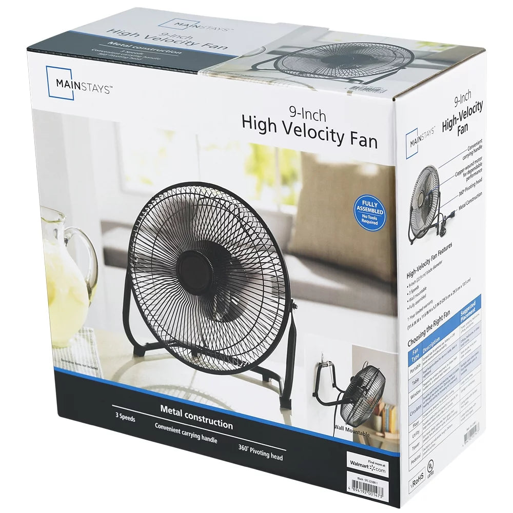 9 in 3 Speed Steel Floor Fan Y3216