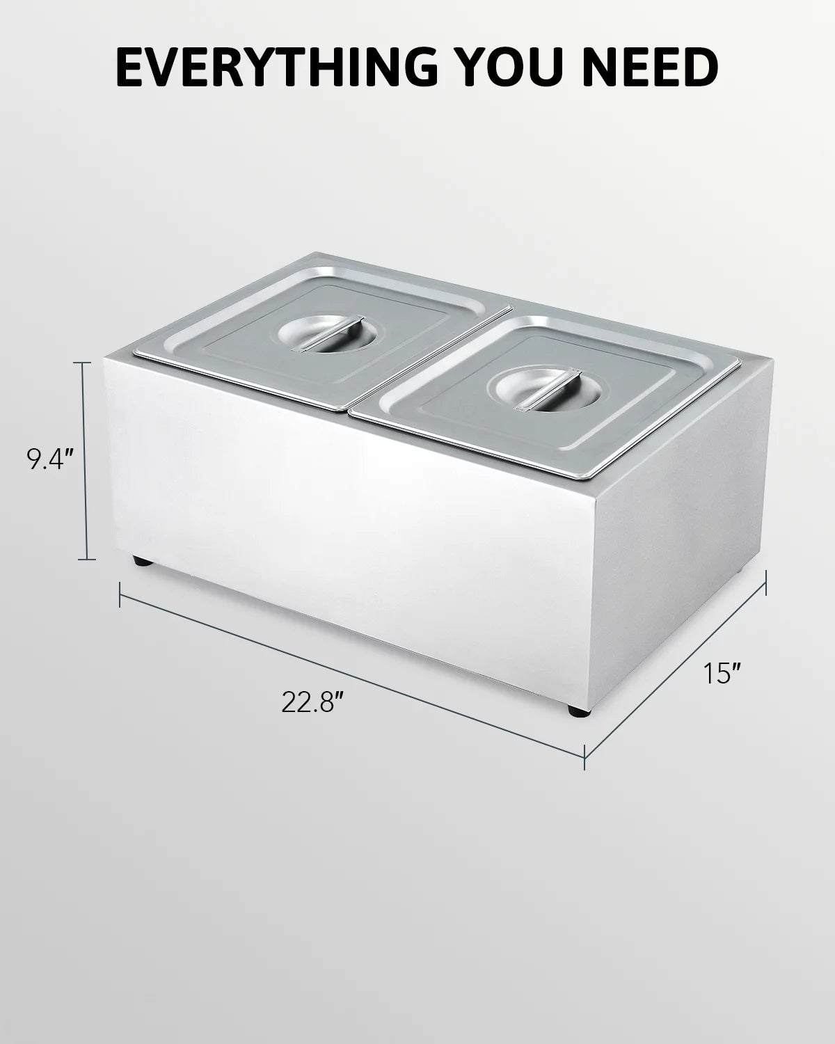 Commercial 2 Pan Bain Marie Food Warmer 1200W 20 Quart Electric Buffet Warmer X484733