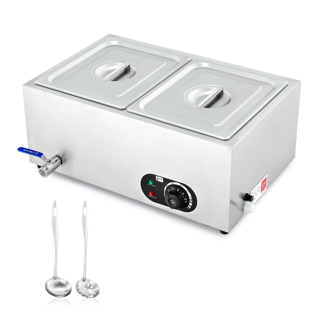 Commercial 2 Pan Bain Marie Food Warmer 1200W 20 Quart Electric Buffet Warmer X484733