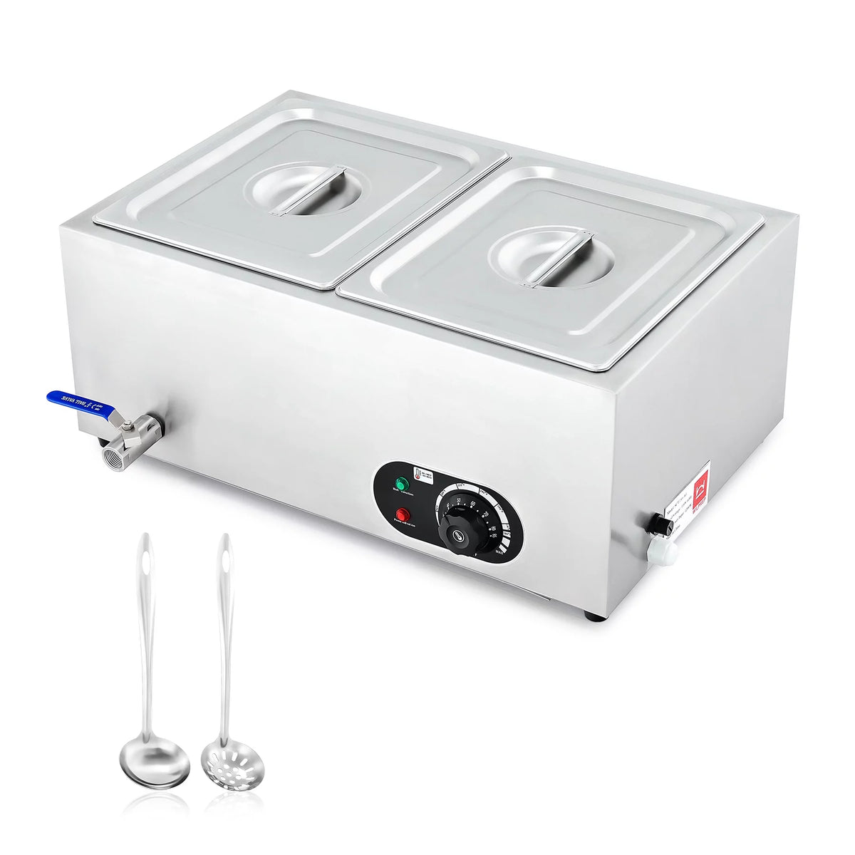 Commercial 2 Pan Bain Marie Food Warmer 1200W 20 Quart Electric Buffet Warmer X484733