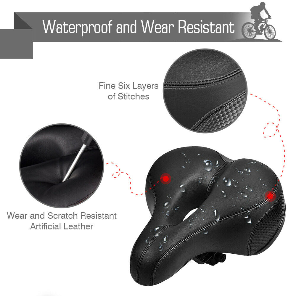 Black Water-Resistant Padded Bike Seat F240