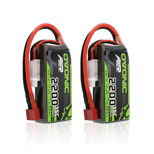 2S 2200mAh 7.4V Lipo Battery with T Connector 2 Packs D5005