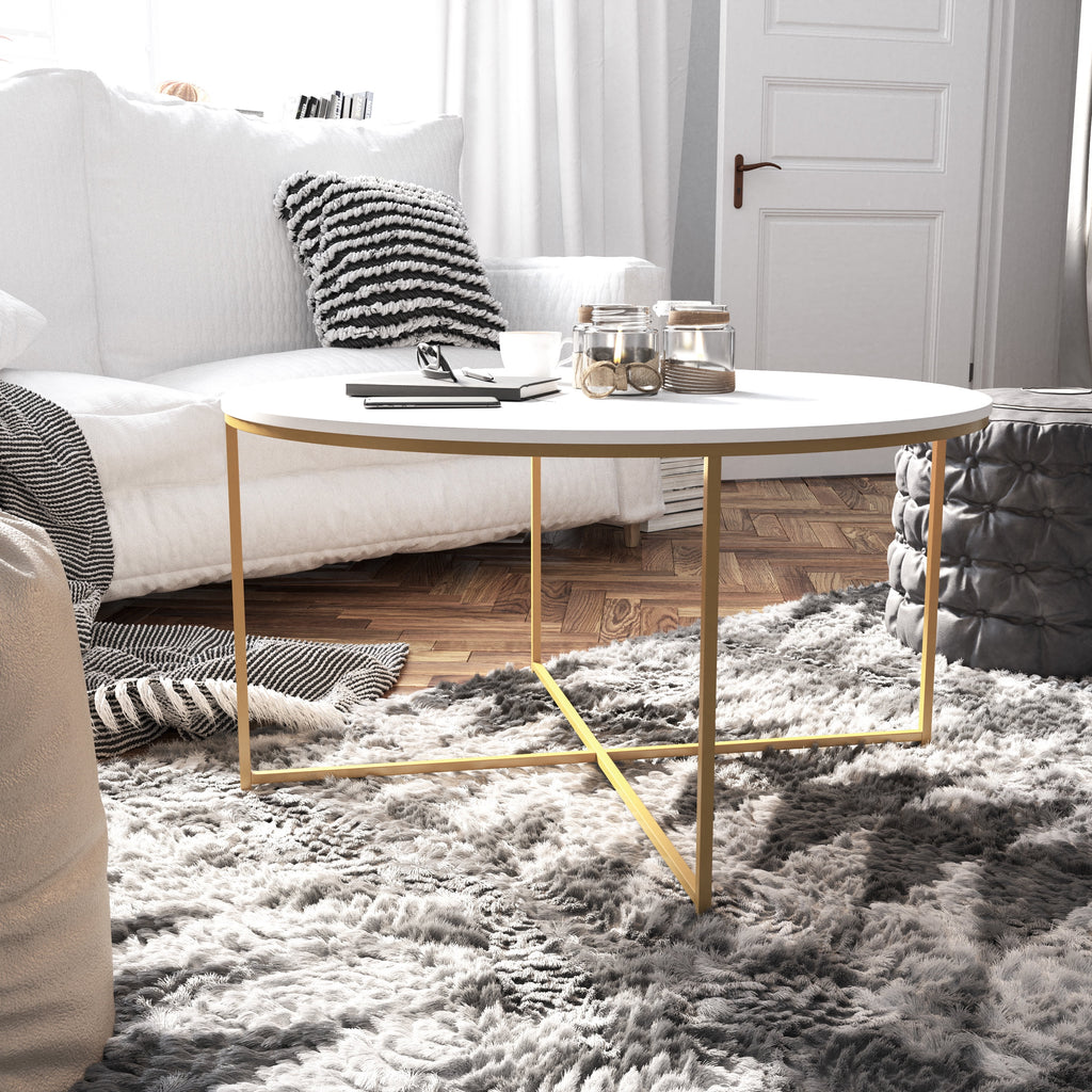 White Laminate 3 Piece Coffee and End Table Set F28583
