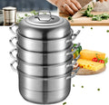 Stainless Steel 5 Levels Steamer with Glass Lid 32cm G85972