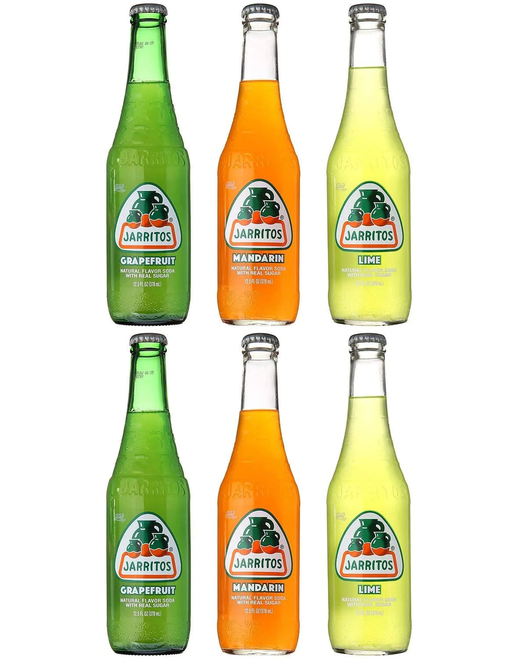 12.5 Oz Glass Bottle Variety Pack of 6 Soft Soda Drink H1365
