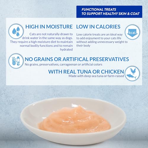 Lickable Purée Natural Cat Treats with Omega Oils, Taurine and Vitamin E, 50 Tubes G2794