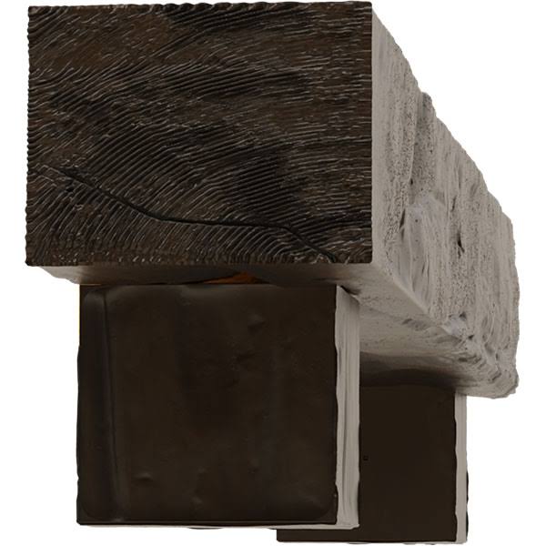 Burnished Mahogany Faux Wood Fireplace Mantel Kit with Corbels K343