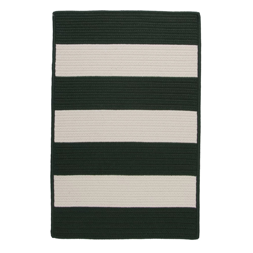 4' x 6' Green Striped Reversible Rectangular Outdoor Area Rug J81827