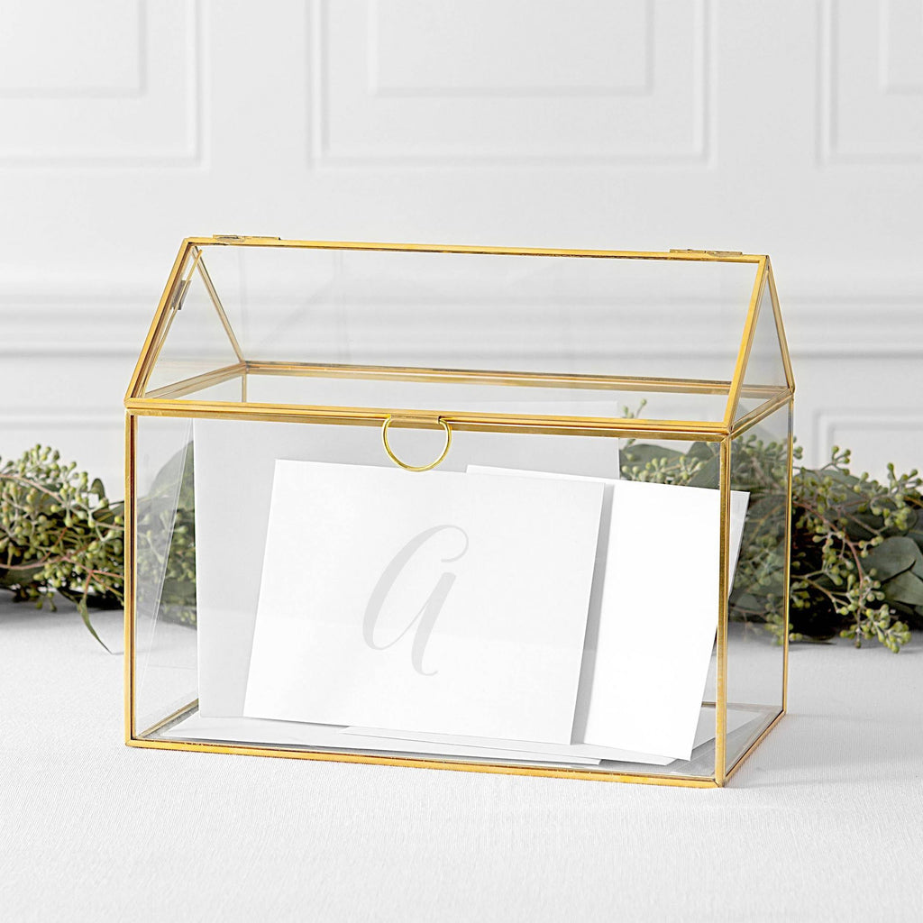Gold Wedding Glass Terrarium Card Holder G421766