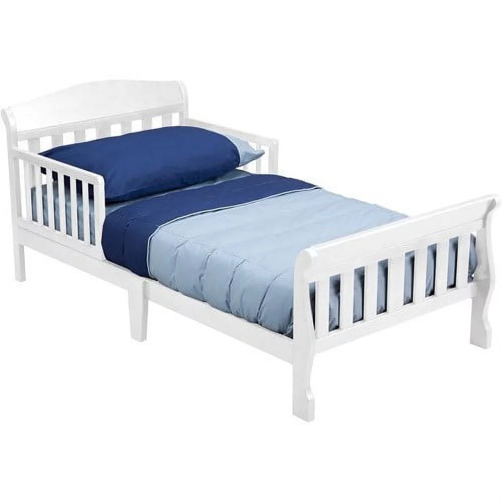 White Toddler Bed with Attached Bed Rails S5462