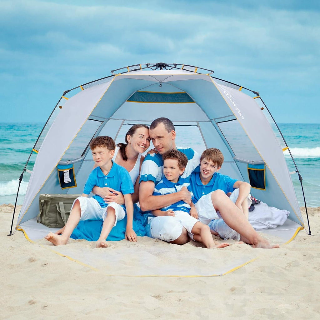 4 Person Instant Beach Tent UPF 50+ Sun Shelter N18738