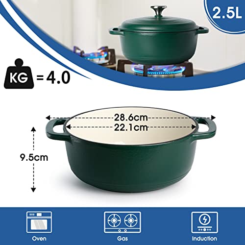 Enameled Cast Iron Dutch Oven Pot with Lid 3-Quart (Red) B50048