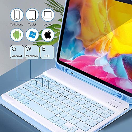 Sky Blue Keyboard Case for iPad 10.2inch with Mouse I66739