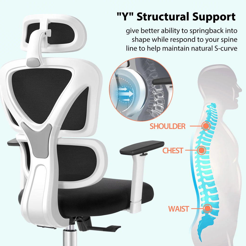 Black High Back Ergonomic Office Chair with Lumbar Support I92433