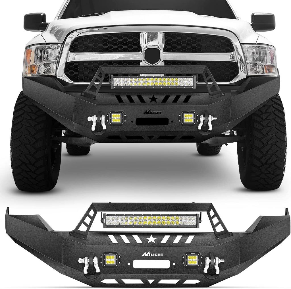 Front Bumper with Winch Plate and LED Light Bar W937431