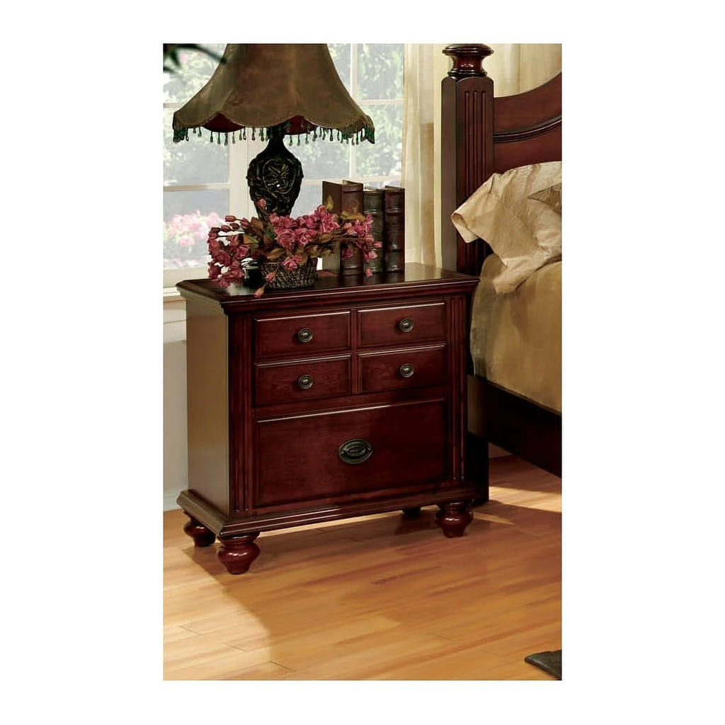 2-Drawer Solid Wood Nightstand in Cherry C6356