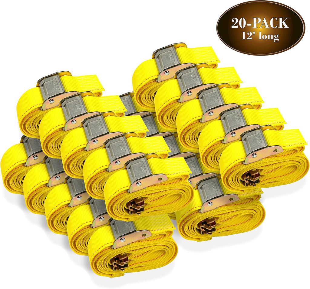 20 Tie-Down Straps, 2 x 12' Cam Buckle Straps A265