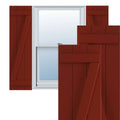 Pepper Red PVC Board and Batten Shutters, Per Pair K845
