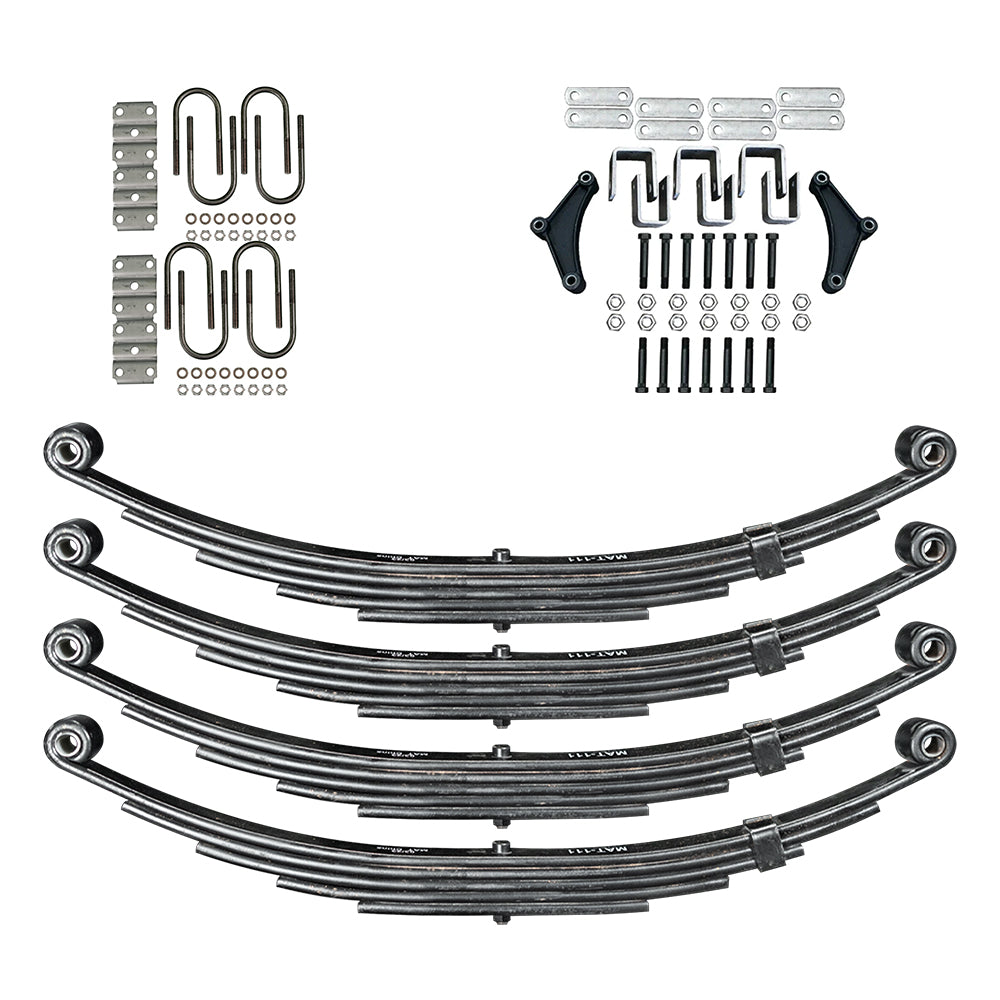 Trailer 5 Leaf Double Eye Spring Suspension and Tandem Axle Hanger Kit for 3" Tubes Y1252