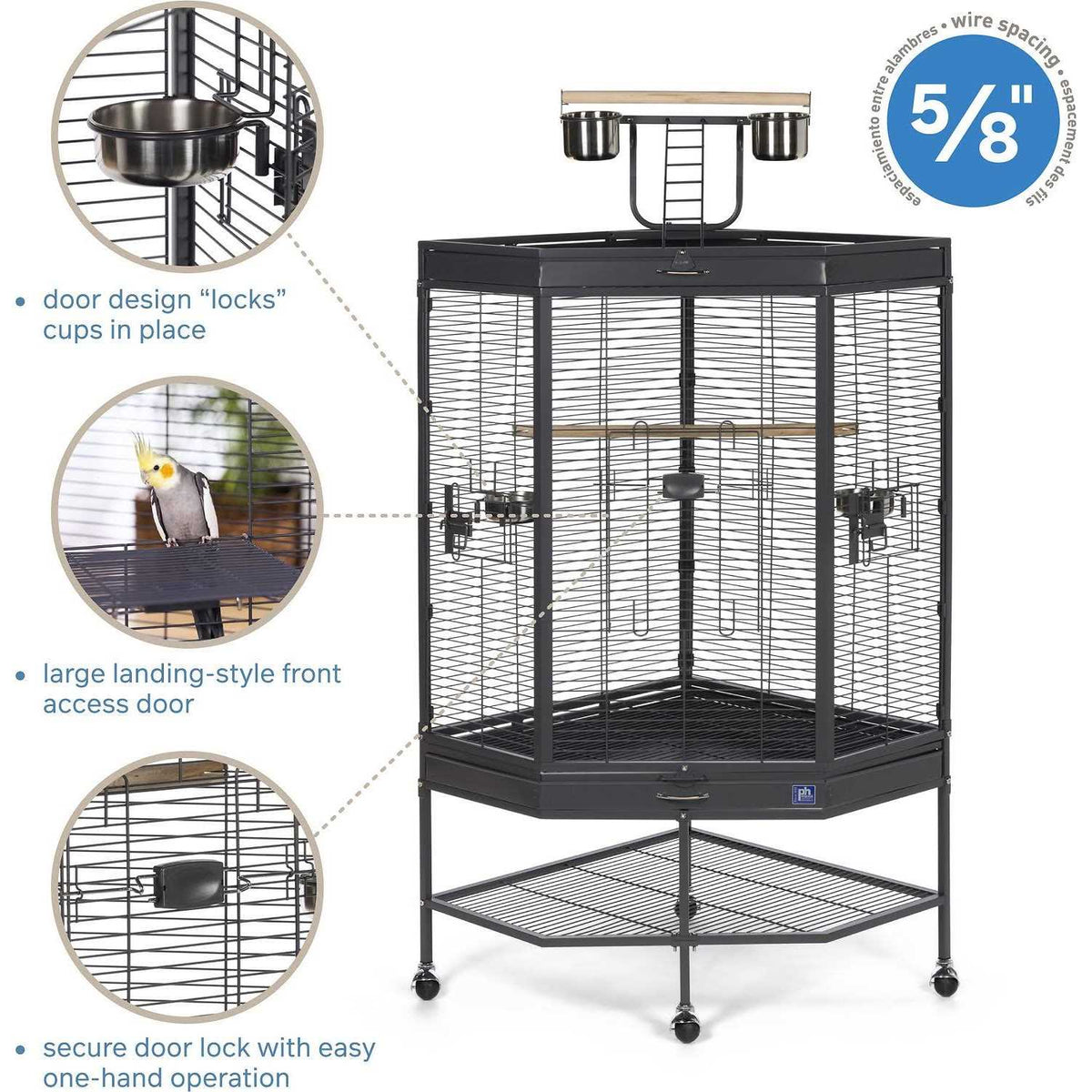Prevue Cage Corner with Playtop L42301