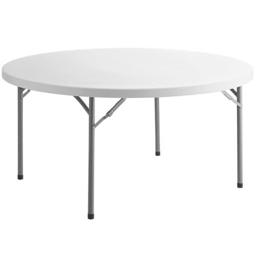 5 Pack 72" Round White Plastic Folding Table O8100
