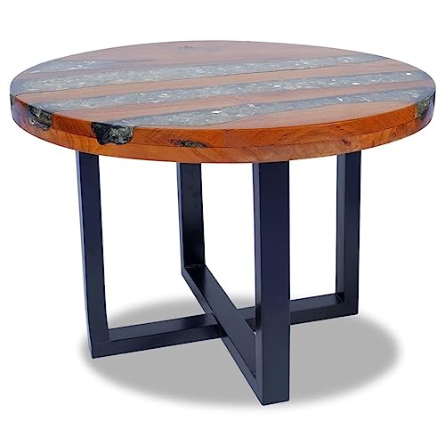 Teak Resin Round Coffee Table 23.6" B869316