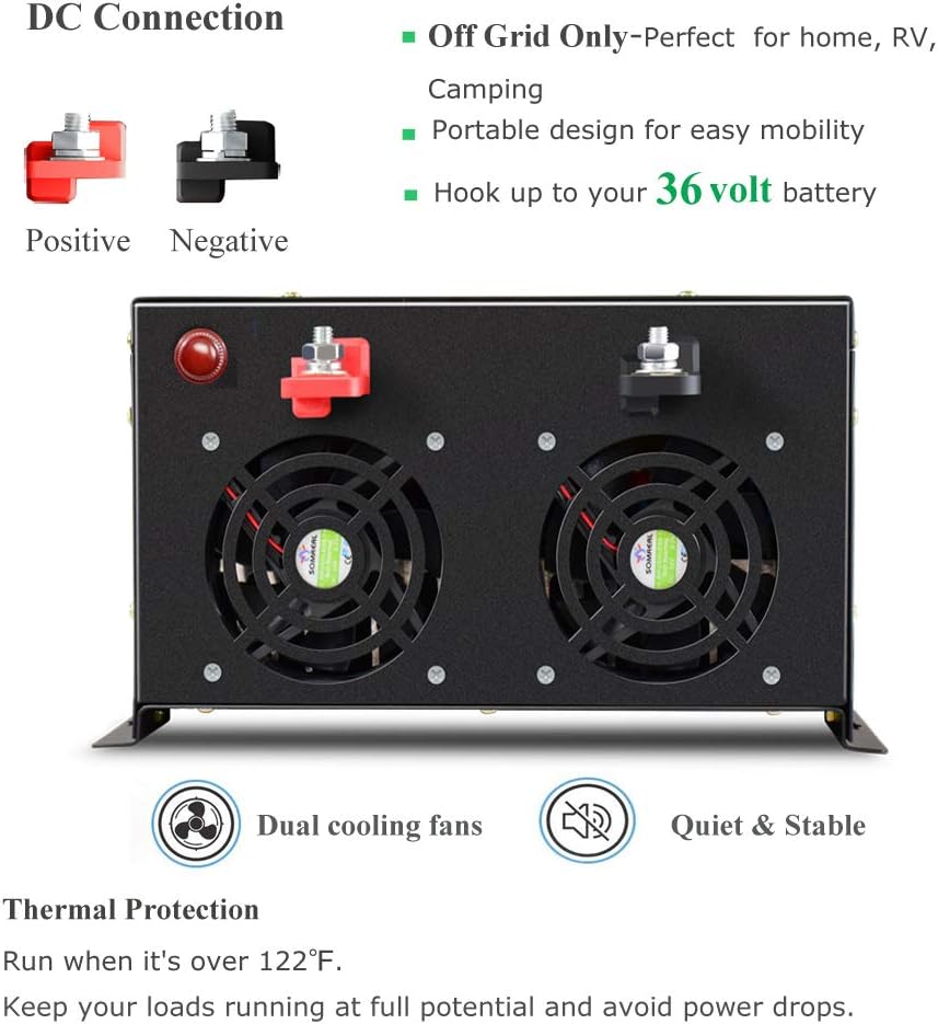 8000 Watt Pure Sine Wave Inverter 48V DC to 120V AC O63050