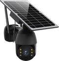 Solar Powered Wireless Security Camera Outdoor Pan Tilt WiFi Waterproof with Spotlight Battery Solar Panel Color Night Vision Motion Detection 2-Way Audio SD&Cloud Storage Black J500