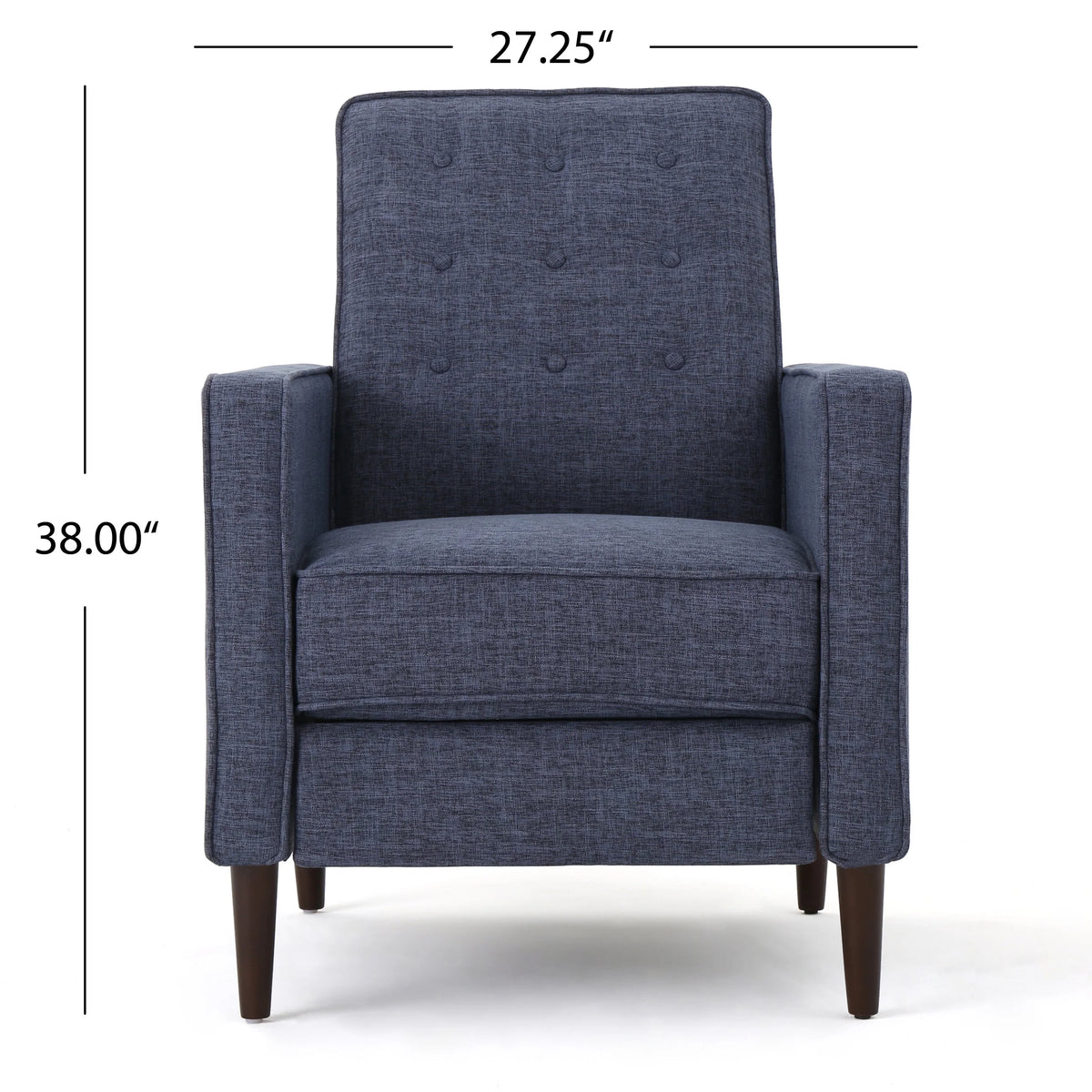 Dark Blue Fabric Button Tufted Recliner Z380