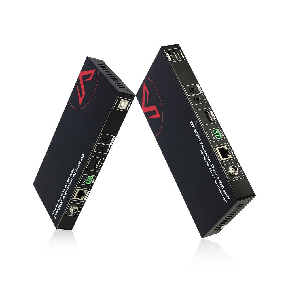 HDBaseT DisplayPort KVM Extender, 4K@30Hz/1080P@120Hz, 2 USB 2.0 Port, Pack of 2 O803