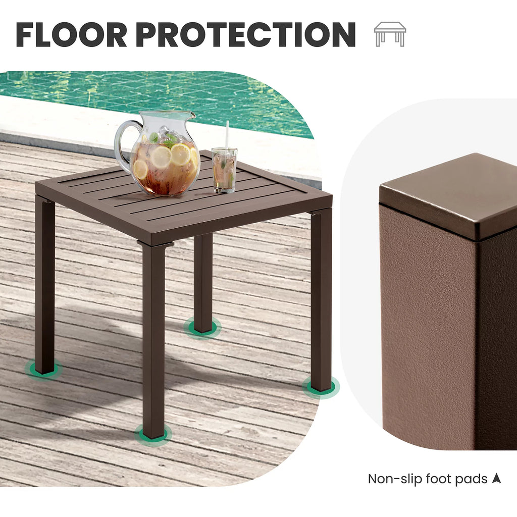Brown Square Aluminum Bistro Table R3272