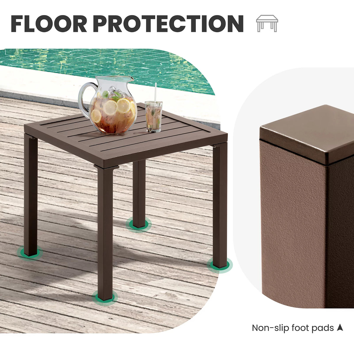 Brown Square Aluminum Bistro Table R3272