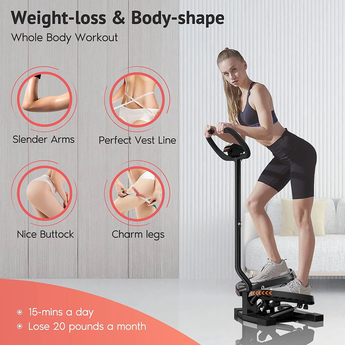 Portable Stair Stepper with Resistance Band Z26690