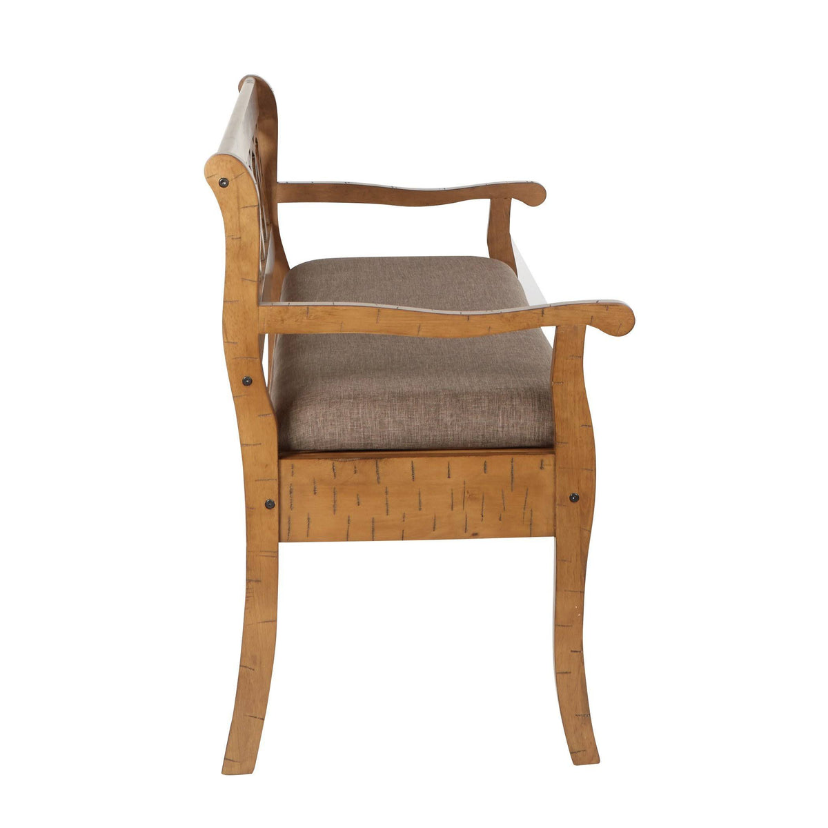 Distressed Toffee Storage Bench Q966