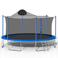 14FT Trampoline with Basketball Hoop, Safety Enclosure Net, and Ladder S417037