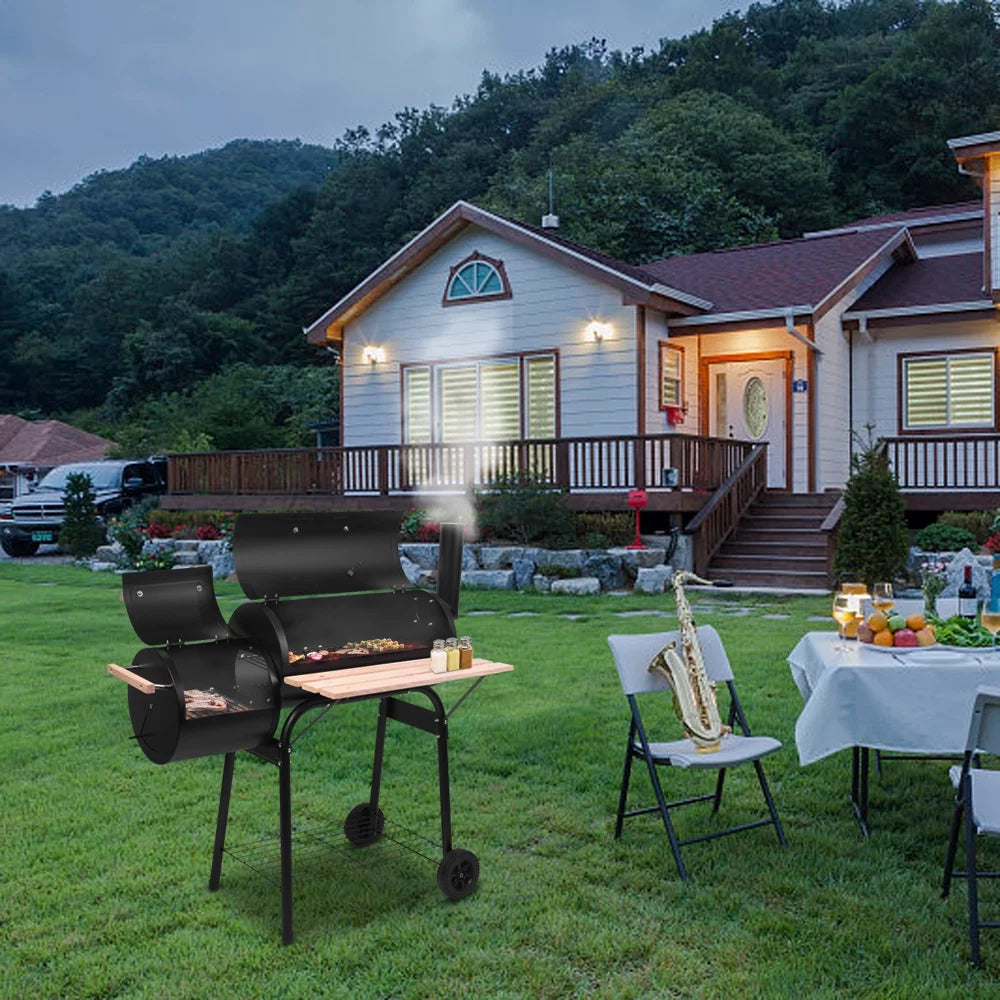 Portable Charcoal Grill and Offset Smoker B67773