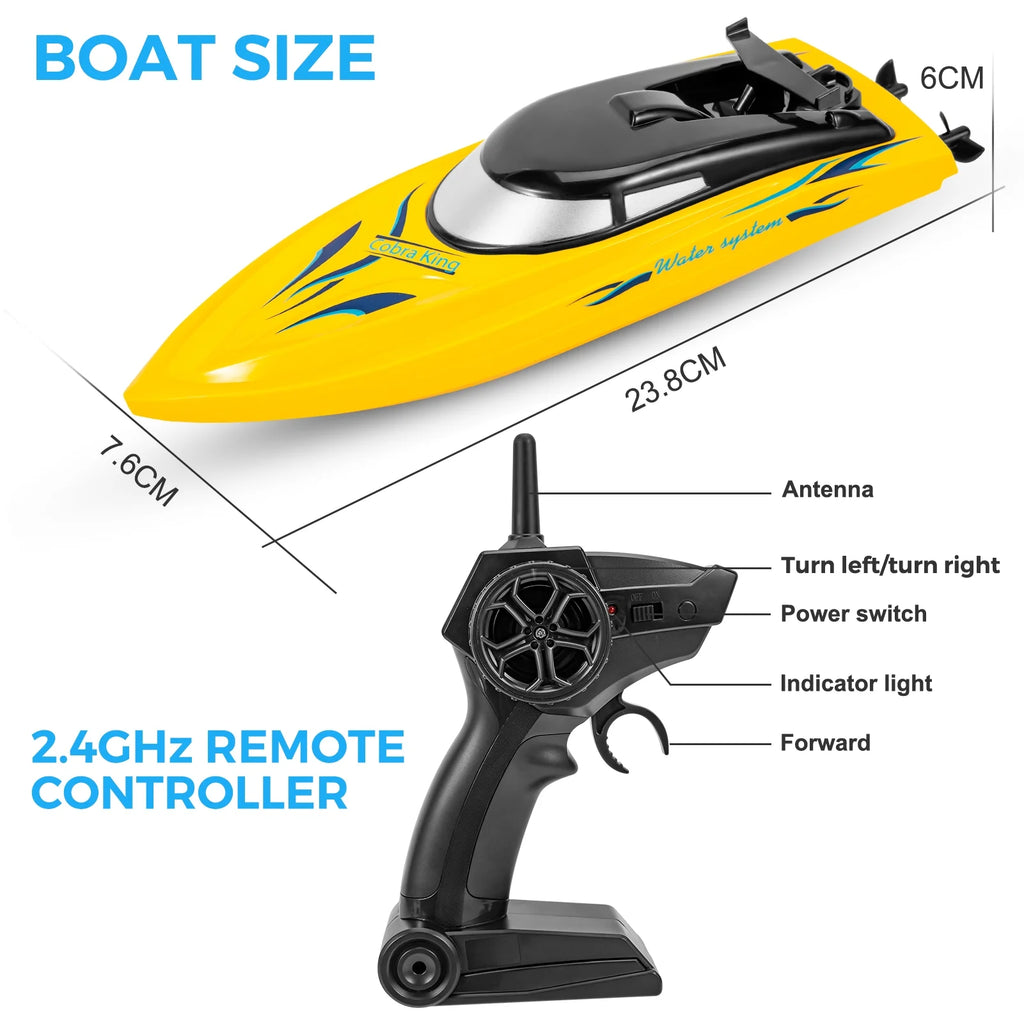3 Pack 2.4 GHz RC Boat with 6 Rechargeable Batteries U510