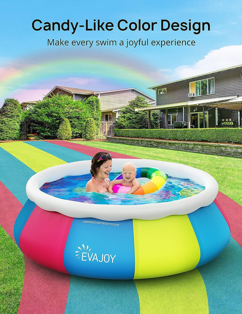 10ft × 30in Inflatable Swimming Pool with Pool Cover C96510