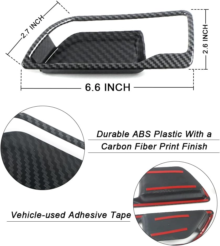 ABS Carbon Fiber Print Inner Door Handle Cover for Toyota Highlander Q829138