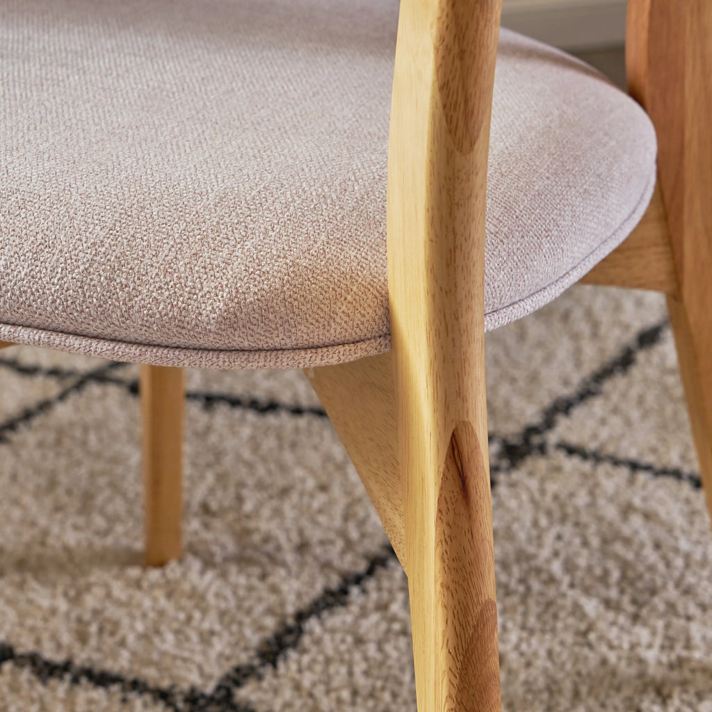 Light Beige Fabric Dining Chairs Q608