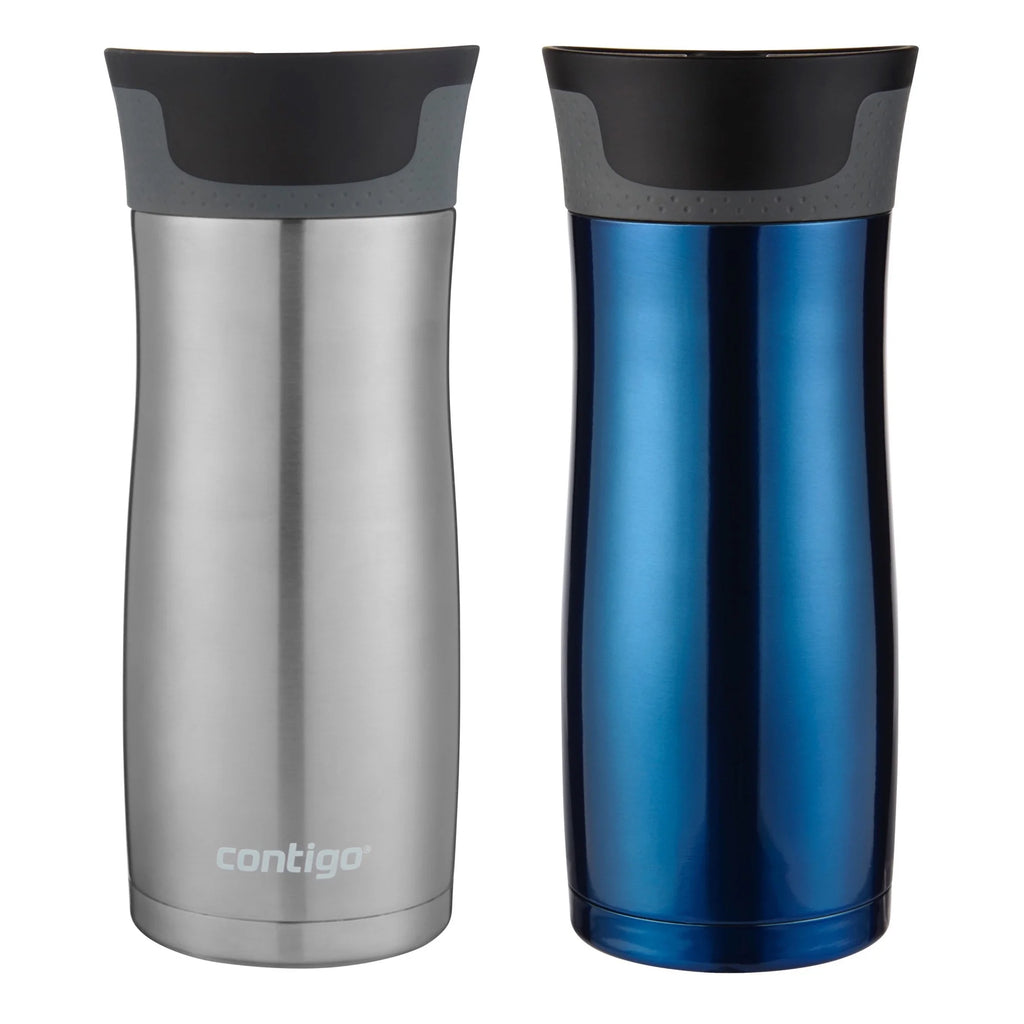 16 Oz Vacuum-insulated Stainless Steel Travel Mug, 2-Pack V75857