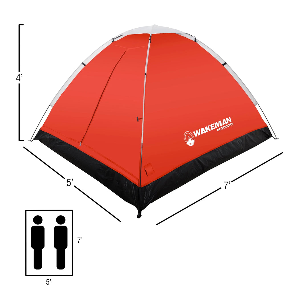 2-Person Water-Resistant Dome Tent with Rain Fly and Carry Bag U350
