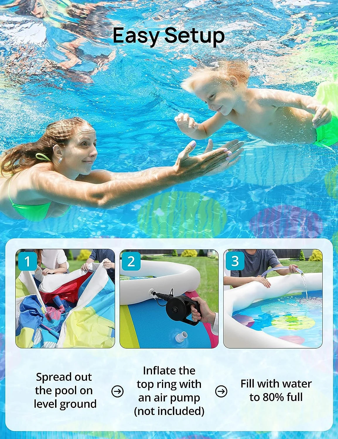 10ft × 30in Inflatable Swimming Pool with Pool Cover C96510
