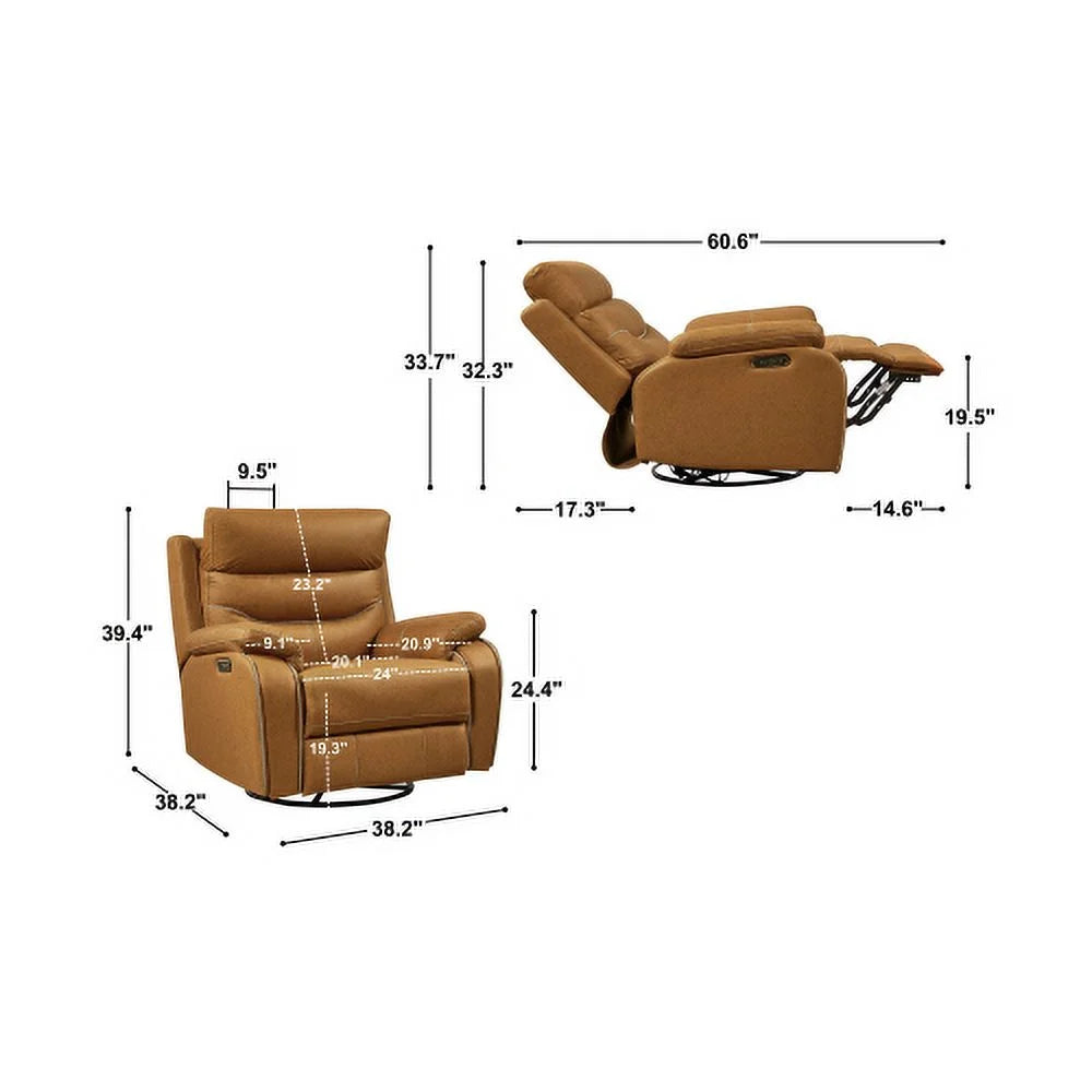 Rocking Swivel Recliner Chair with Power Function H90621
