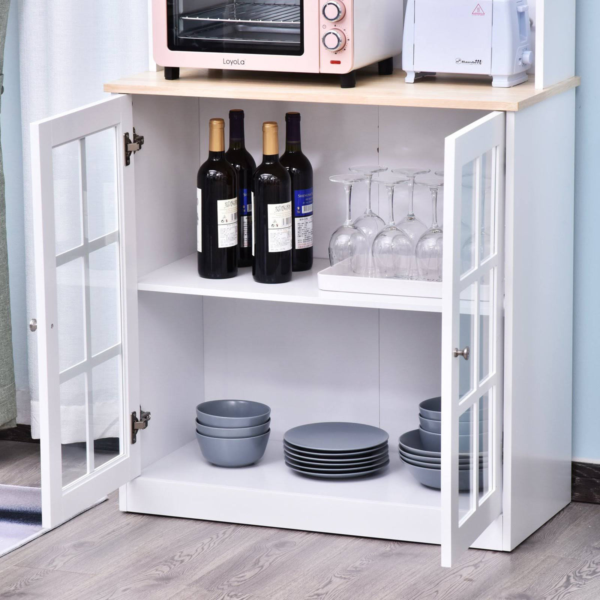 White Kitchen Pantry Cabinet W8659