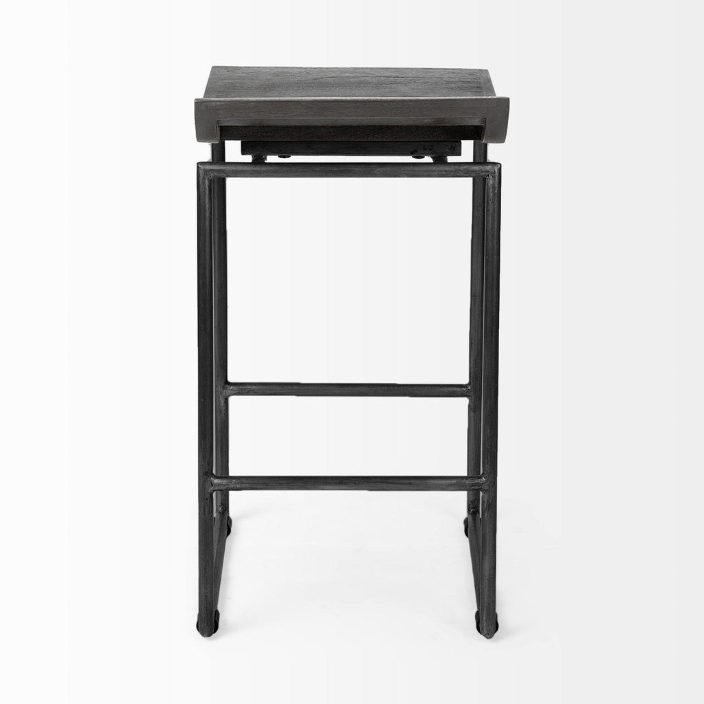 Black Wood Seat Stool O4171