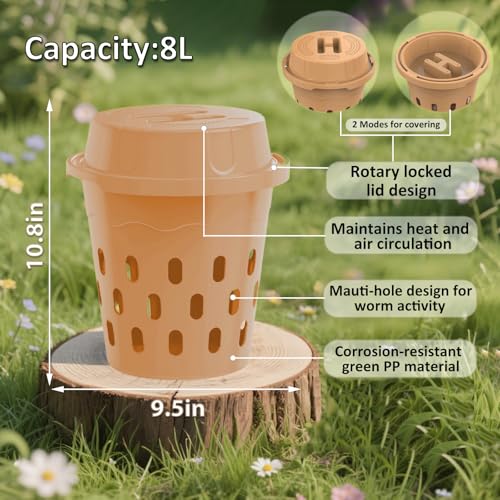 8L Worm Composter Bin with Aeration B190035