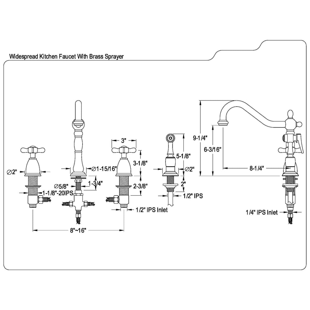 Silver Kitchen Faucet with Side Sprayer P464
